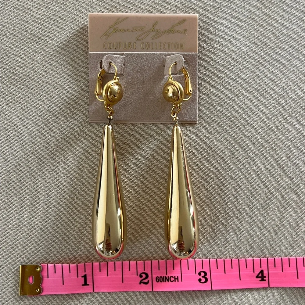 Kenneth Lane Elegant Gold Drop Earrings - Picture 4 of 9